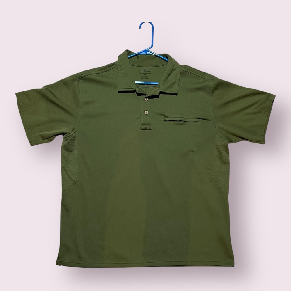 L.L. Bean Tropicwear Comfort Polo, Short Sleeve Men’s Size XL Green